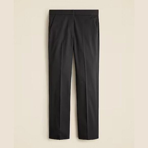 NWT J. Crew Kate Straight Leg Pant Bi Stretch Cotton 0 Tall Black BF401 - Picture 4 of 12